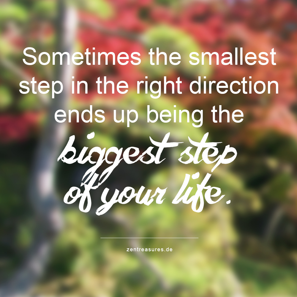 Sometimes the smallest step in the right direction 
ends up being the biggest step of your life.