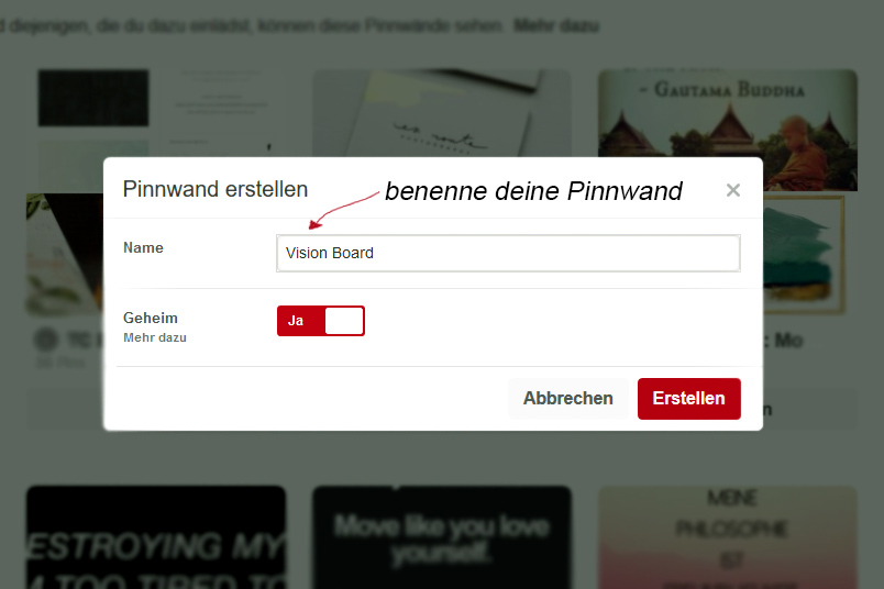 So erstellst du dir dein Vision Board mit einem geheimen Pinterest-Board