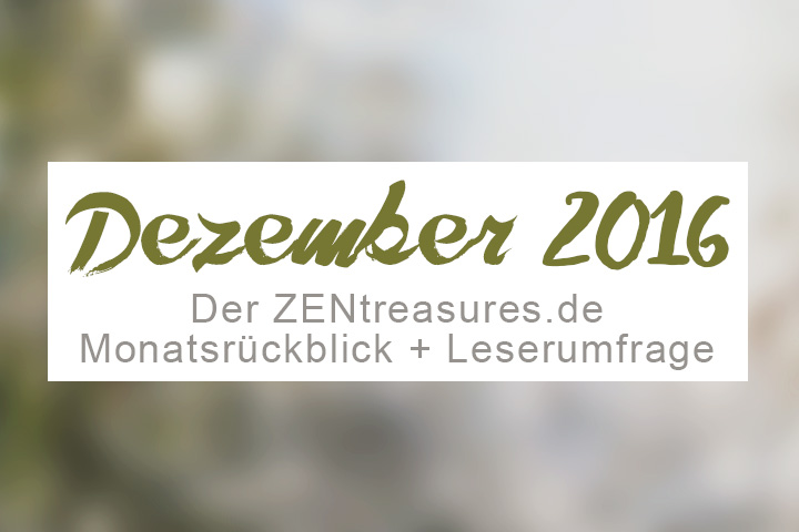 Monthly Recap: Dezember 2016 - ZENtreasures Monatsrückblick